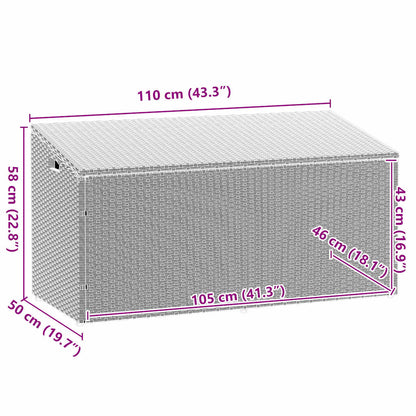 Garten-Auflagenbox Hellgrau 110x50x58 cm Poly Rattan