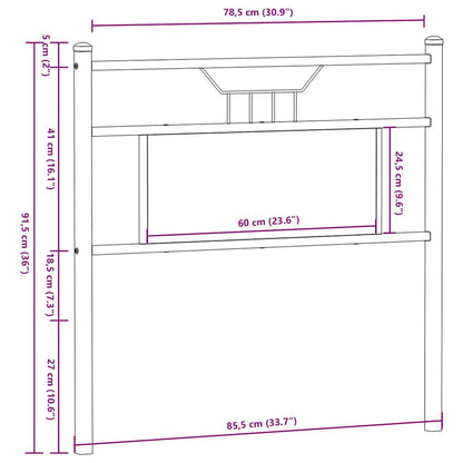 Kopfteil Sonoma-Eiche 80 cm Holzwerkstoff und Stahl