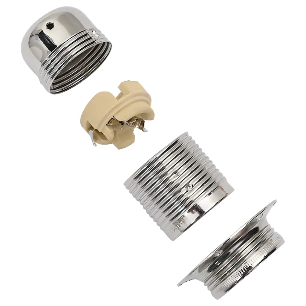 Lampenfassungen 2 Stk. Satin-Nickel E27