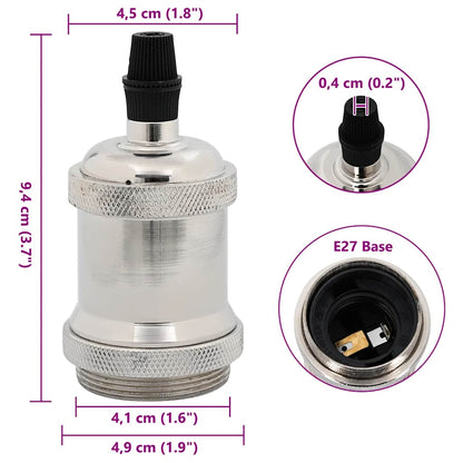 Lampenfassungen 2 Stk. Satin-Nickel E27