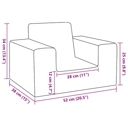 Kindersofa Creme Weich Plüsch