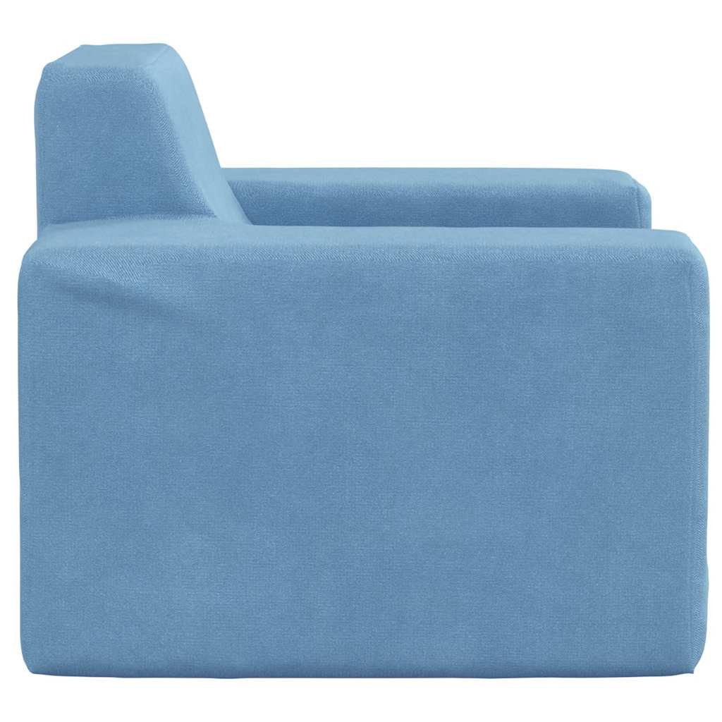 Kindersofa Blau Weich Plüsch