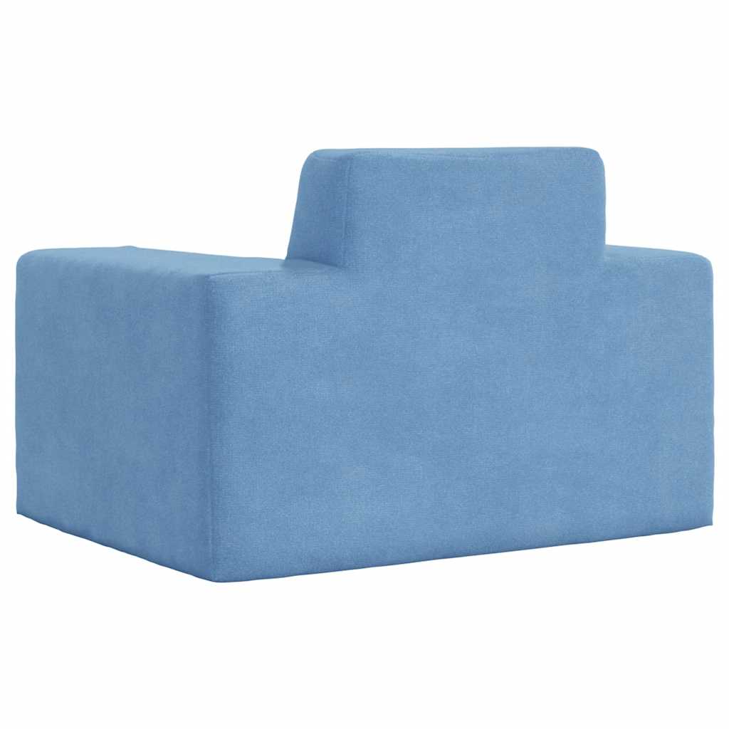 Kindersofa Blau Weich Plüsch