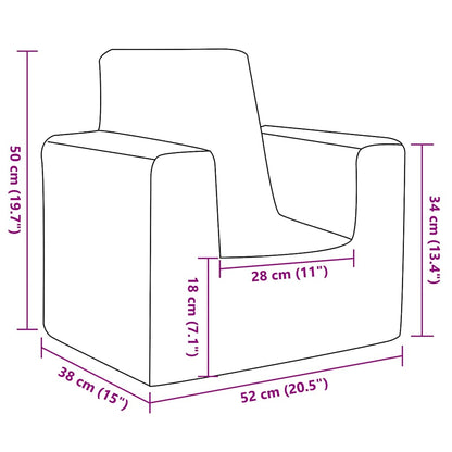 Kindersofa Blau Weich Plüsch