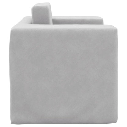 Schlafsofa für Kinder Hellgrau Weicher Plüsch