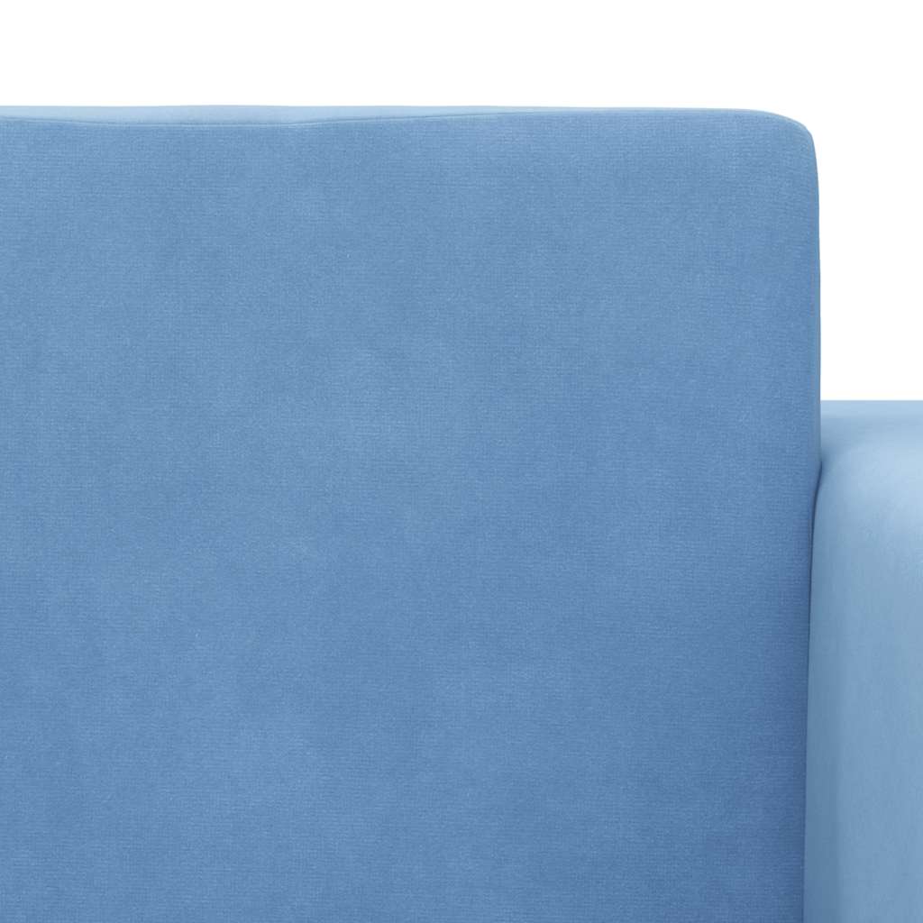 Schlafsofa für Kinder Blau Weicher Plüsch