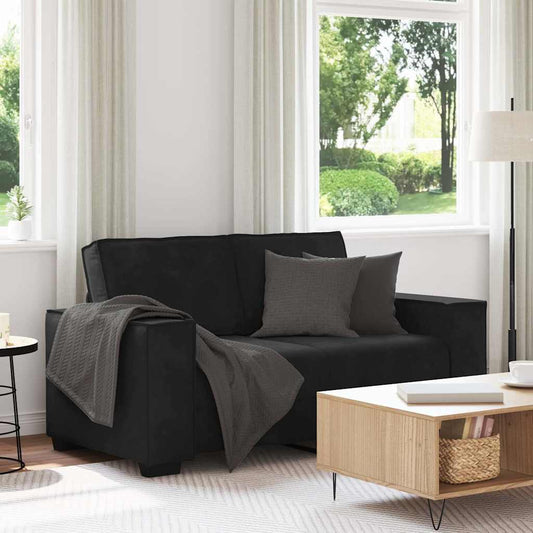 2-Sitzer-Sofa Schwarz 120 cm Samt