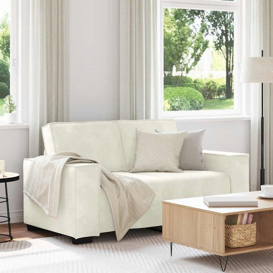 2-Sitzer-Sofa Creme 120 cm Samt