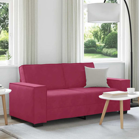 2-Sitzer-Sofa Weinrot 140 cm Samt