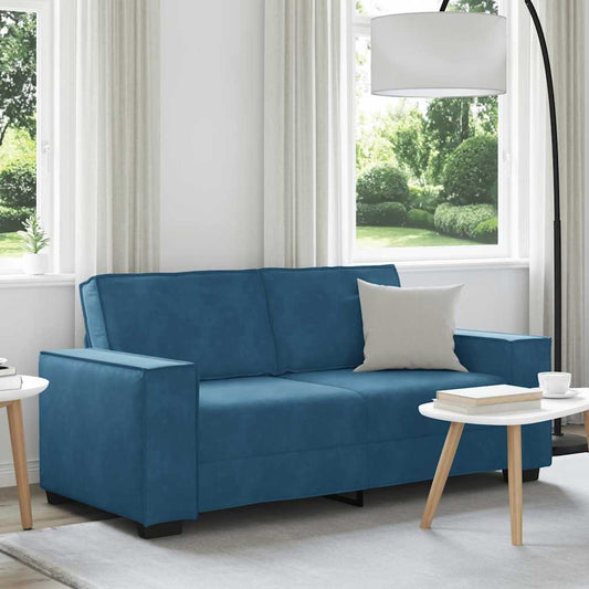 2-Sitzer-Sofa Blau 140 cm Samt