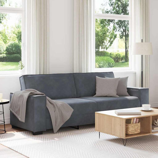 3-Sitzer-Sofa Dunkelgrau 180 cm Samt