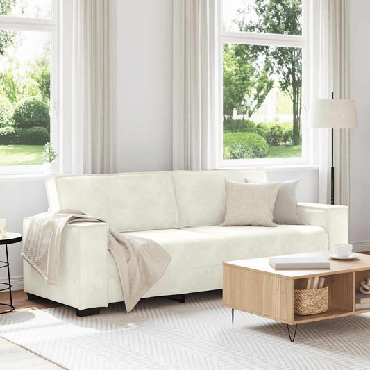 3-Sitzer-Sofa Creme 180 cm Samt