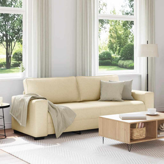 3-Sitzer-Sofa Creme 180 cm Stoff