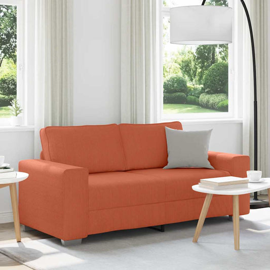 Zweisitzer-Sofa Rot Orange 140 cm Cordstoff