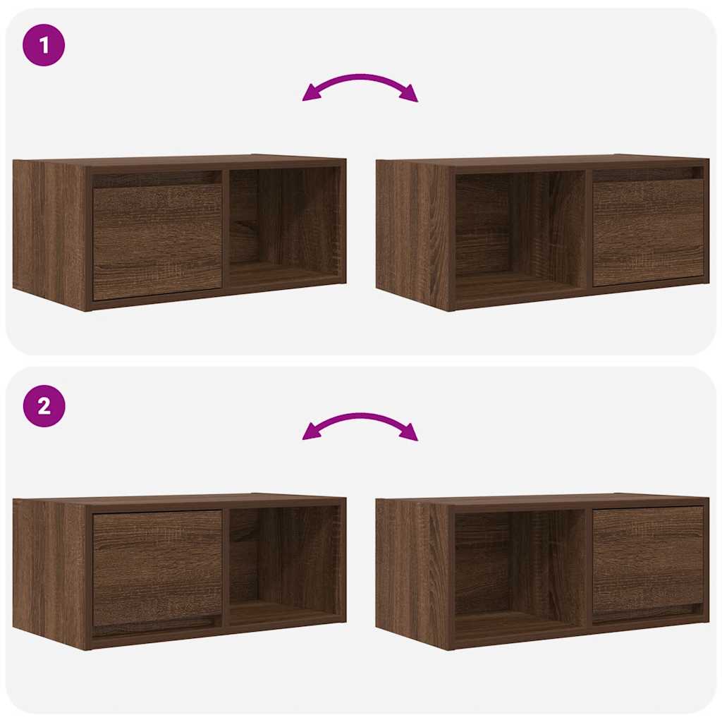 TV-Schrank Braun Eichen-Optik 60x31x25,5 cm Holzwerkstoff