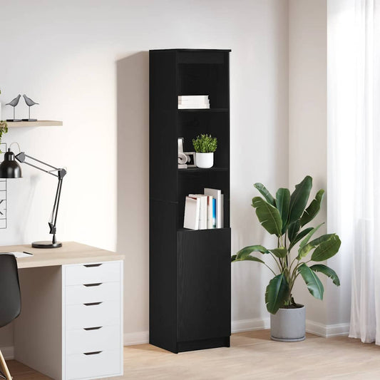 Highboard Schwarz Eichen-Optik 37,5x35x180 cm Holzwerkstoff