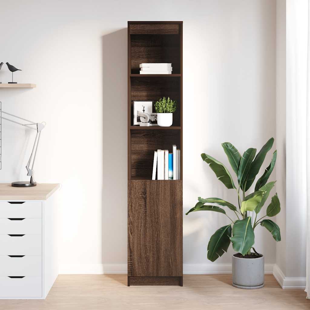 Highboard Braun Eichen-Optik 37,5x35x180 cm Holzwerkstoff