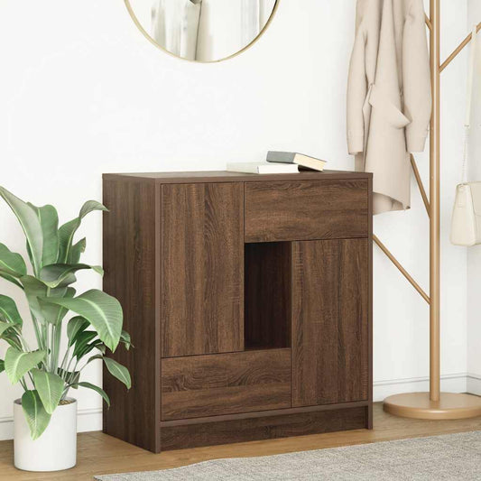 Sideboard mit Schubladen und Türen Braun Eichen-Optik