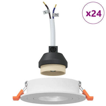 Spotlight 24 pcs Weiß 9 x 9 x 2 cm Aluminium