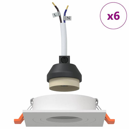 Spotlight 6 pcs Weiß 9 x 9 x 2 cm Aluminium