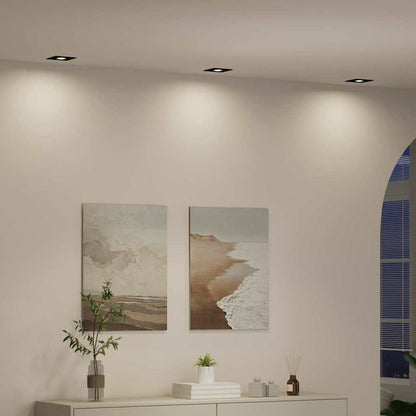 Spotlight 24 pcs Schwarz 9 x 9 x 2 cm Aluminium