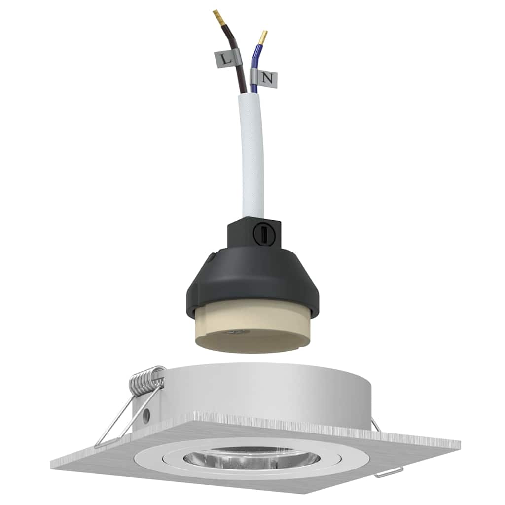 Spotlight 6 pcs Silber 9 x 9 x 2 cm Aluminium