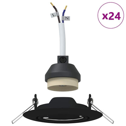 Spotlight 24 pcs Schwarz 9 x 9 x 2,5 cm Metall