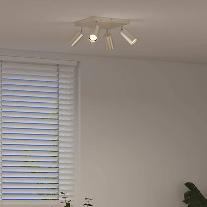 Deckenstrahler Gebürstetes Nickel 26 x 26 x 16.5 cm Stahl