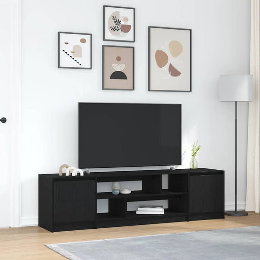 TV-Schrank Schwarz Eiche-Optik 188,5x41x50 cm Holzwerkstoff