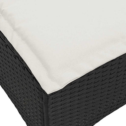 Gartenhocker mit Kissen 2 Stk. Schwarz 55x55x36 cm Poly Rattan