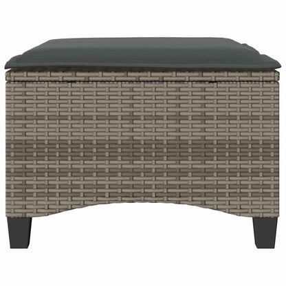 Gartenhocker mit Kissen 2 Stk. Grau 55x55x36 cm Poly Rattan