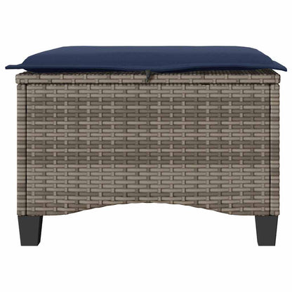 Gartenhocker mit Kissen 2 Stk. Grau 55x55x36 cm Poly Rattan