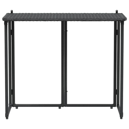 Gartentisch Klappbar Schwarz 90x51x75 cm Poly Rattan