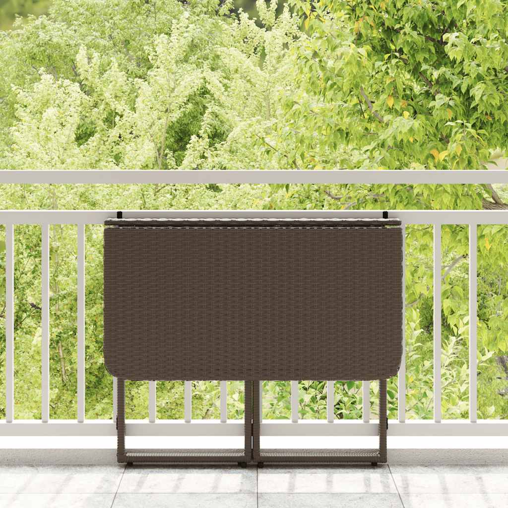 Gartentisch Klappbar Braun 90x51x75 cm Poly Rattan