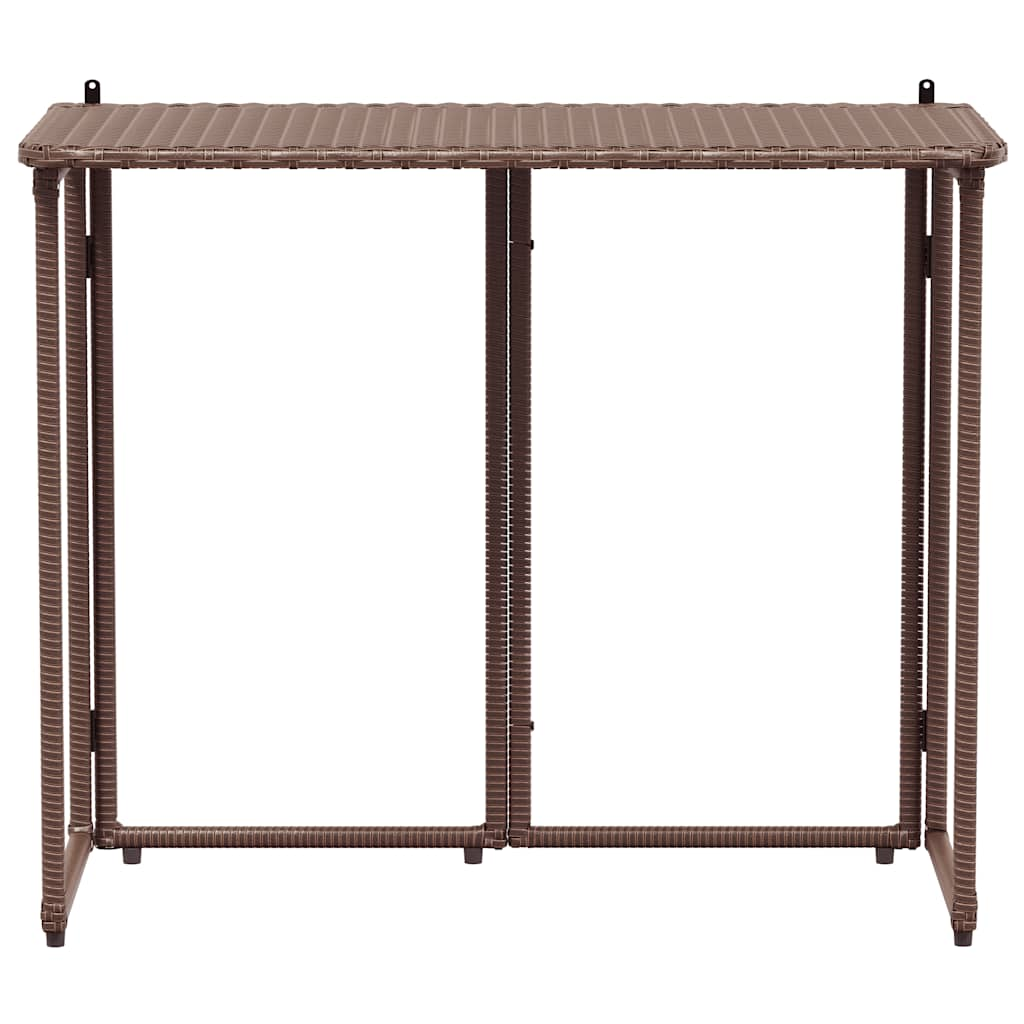 Gartentisch Klappbar Braun 90x51x75 cm Poly Rattan