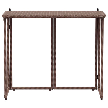 Gartentisch Klappbar Braun 90x51x75 cm Poly Rattan