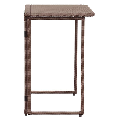 Gartentisch Klappbar Braun 90x51x75 cm Poly Rattan