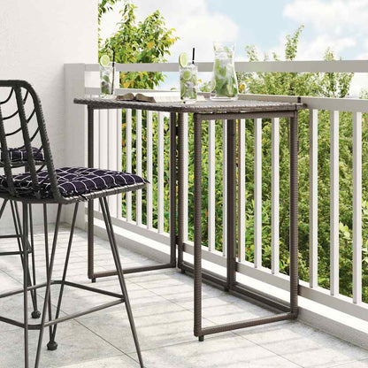 Gartentisch Klappbar Braun 90x51x75 cm Poly Rattan