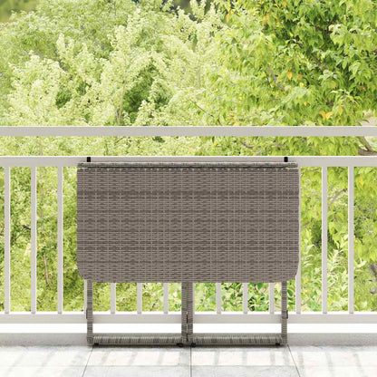 Gartentisch Klappbar Grau 90x51x75 cm Poly Rattan