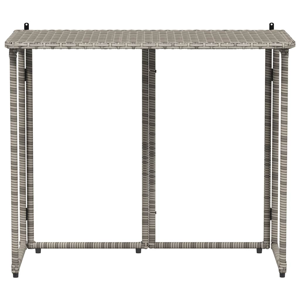 Gartentisch Klappbar Grau 90x51x75 cm Poly Rattan