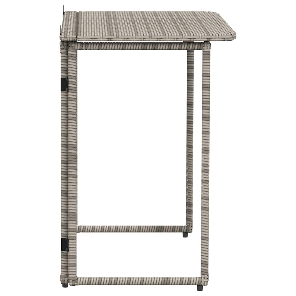 Gartentisch Klappbar Grau 90x51x75 cm Poly Rattan