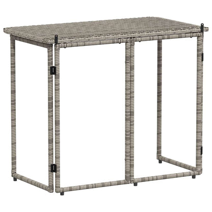 Gartentisch Klappbar Grau 90x51x75 cm Poly Rattan