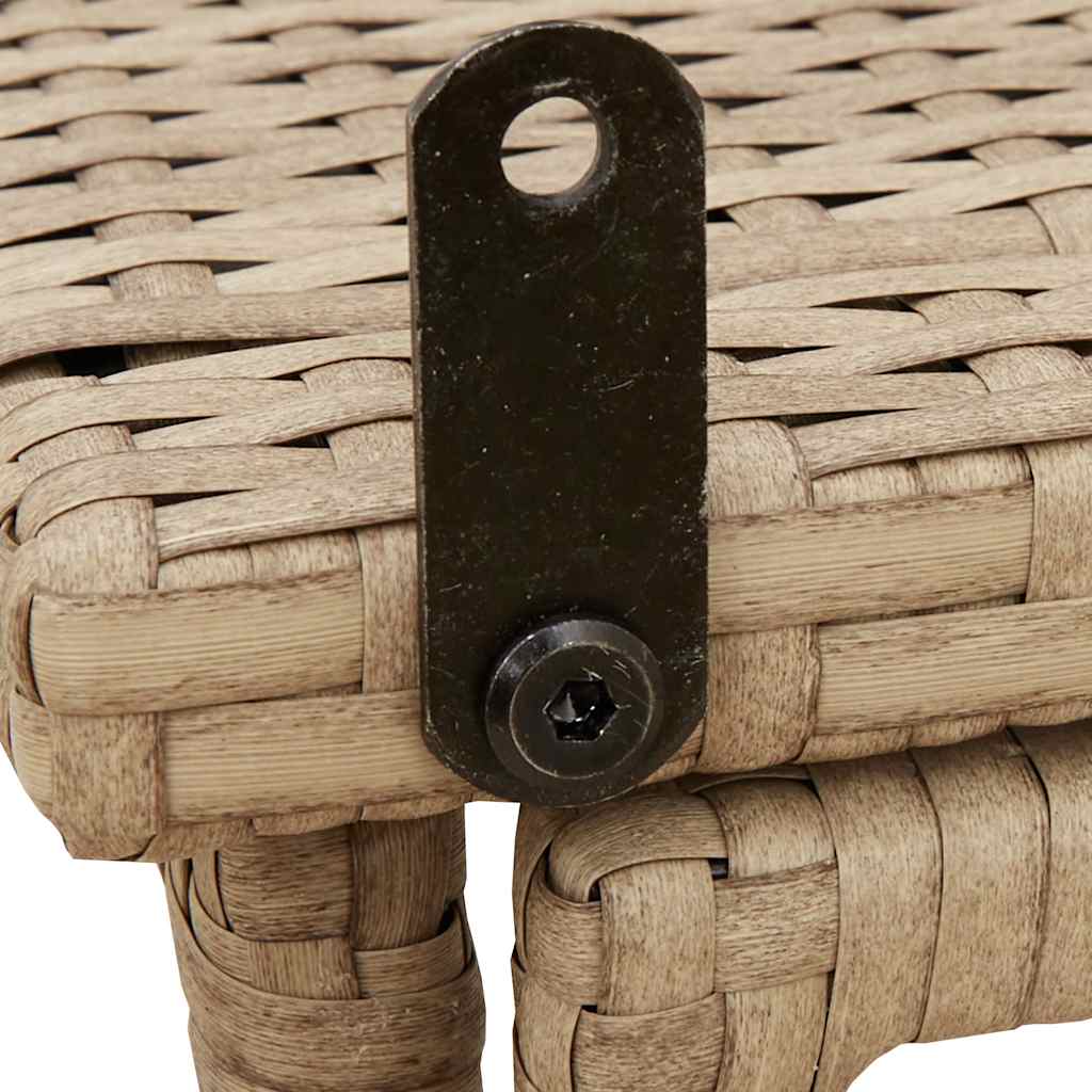 Gartentisch Klappbar Beige 90x51x75 cm Poly Rattan