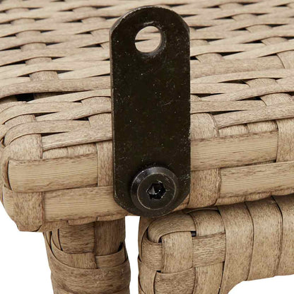 Gartentisch Klappbar Beige 90x51x75 cm Poly Rattan