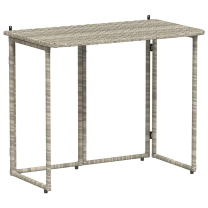 Gartentisch Klappbar Hellgrau 90x51x75 cm Poly Rattan