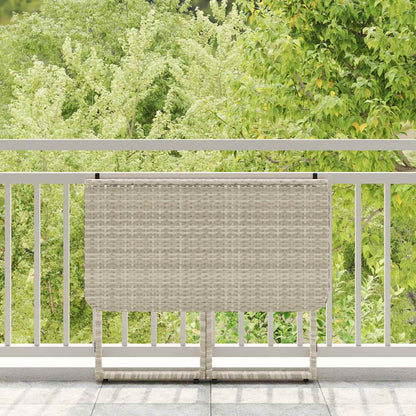 Gartentisch Klappbar Hellgrau 90x51x75 cm Poly Rattan