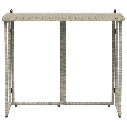 Gartentisch Klappbar Hellgrau 90x51x75 cm Poly Rattan