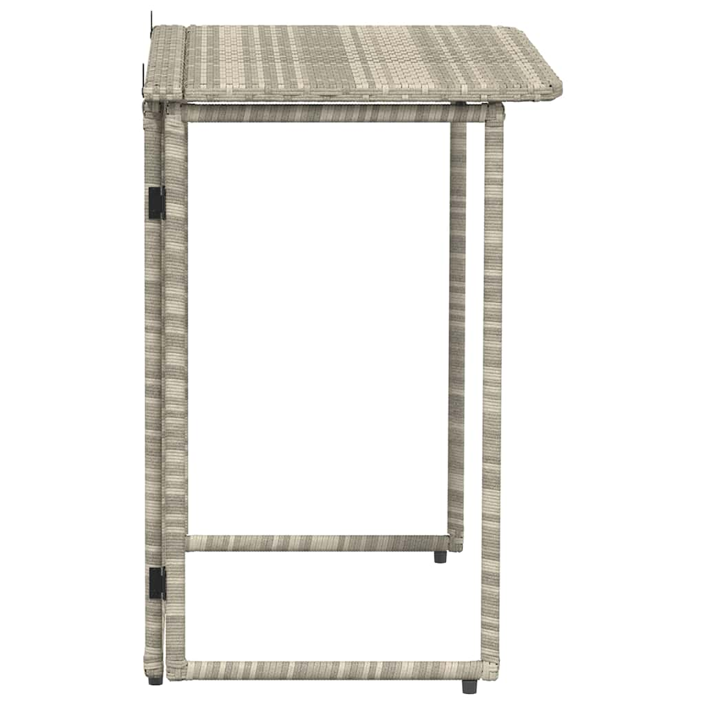 Gartentisch Klappbar Hellgrau 90x51x75 cm Poly Rattan