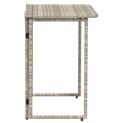 Gartentisch Klappbar Hellgrau 90x51x75 cm Poly Rattan