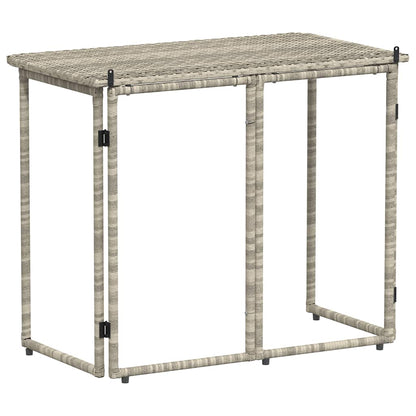 Gartentisch Klappbar Hellgrau 90x51x75 cm Poly Rattan